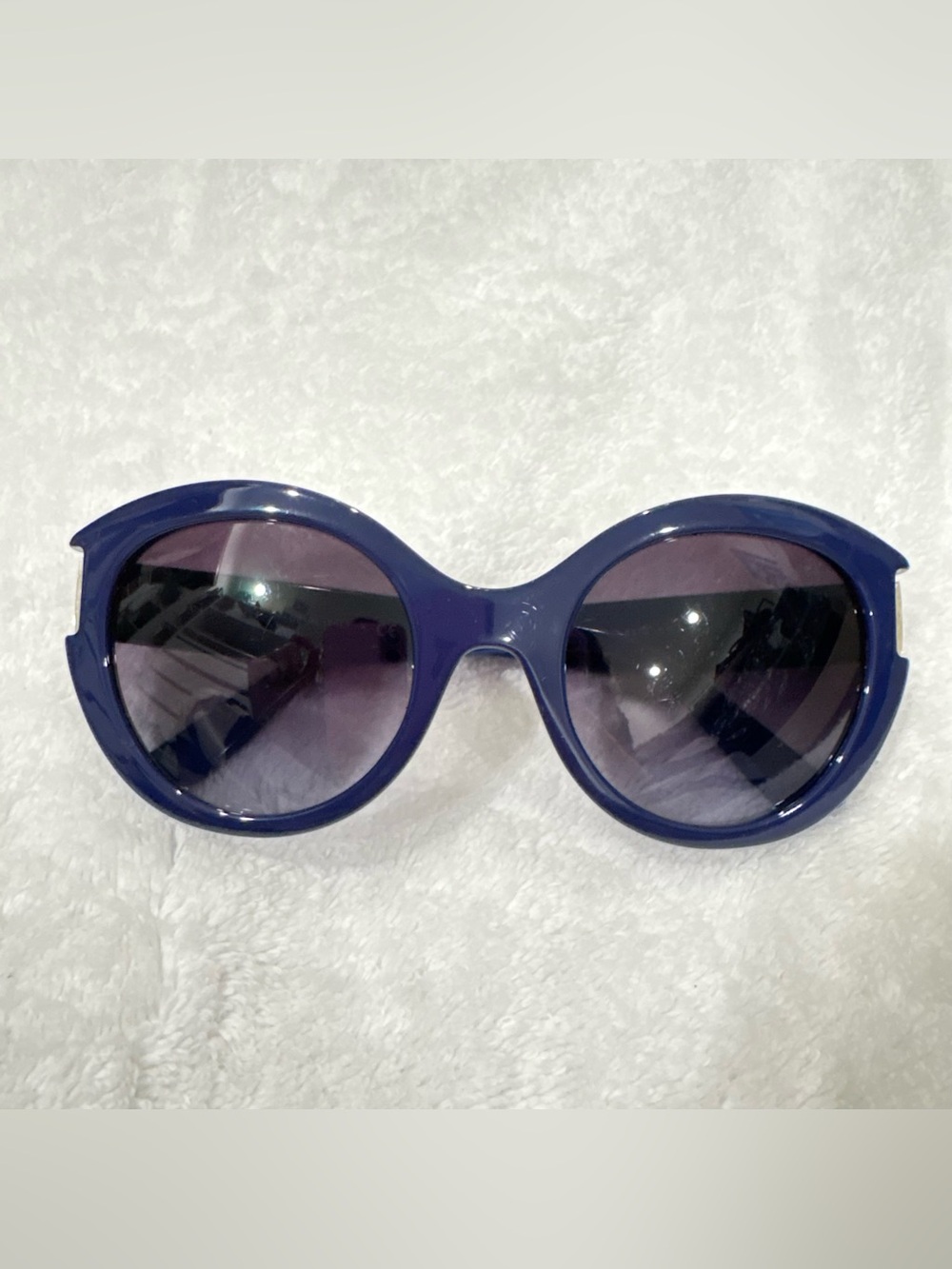 Versace Round Women's Sunglasses - Deep Blue Frame